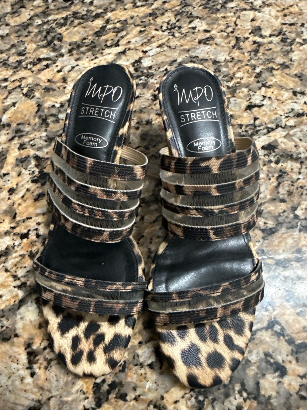 Impo Leopard Print Multi-Strap Slide Sandals - Brown/Black